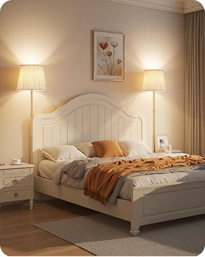 GOEBLESON Dimmable Floor Lamp for Living Room, 68" Tall Standing Lamp, Reading Light with Remote & Foot Pedal, 10W LED Bulb (3000K-6500K) Included, FCC Listed, Reinforced Base, Gold and White DW12LD05 thumbnail 7