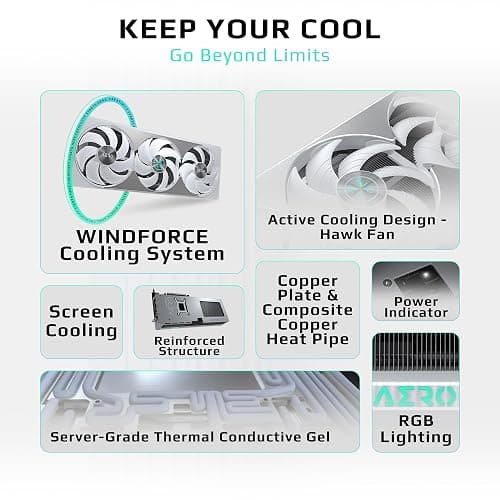 GIGABYTE GeForce RTX 5070 AERO OC 12G Graphics Card, 12GB 192-bit GDDR7, PCIe 5.0, WINDFORCE Cooling System, GV-N5070AERO OC-12GD Video Card, Compatible with Desktop thumbnail 4