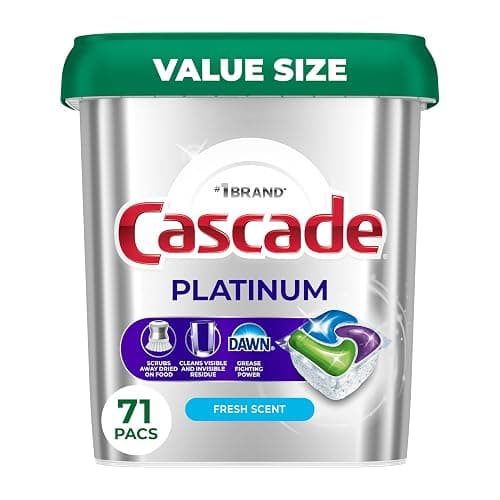 Cascade Platinum Dishwasher Pods, Dishwasher Detergent, Dish Detergent Soap, Fresh, 71 count - Image 1