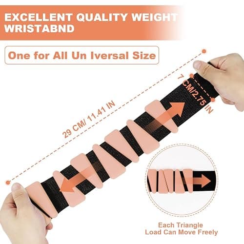Wrist Weights Set of 2, Adjustable Silicone Workout Weights for Women and Men, Wearable Ankle/Wrist Weights Suitable for Yoga, Dance, Pilates, Pool Exercises and Jogging, 2lb thumbnail 2