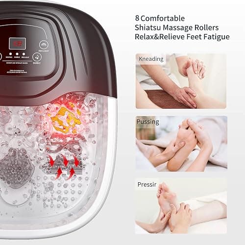 RIGHTMELL Foot Spa Bath Massager with Heat, Epsom Salt,Bubbles, Vibration and Red Light, Tub for Stress Relief,Foot Soaker, Christmas Gifts Birthday Gifts for Mom Dad Women Men Her Him thumbnail 3
