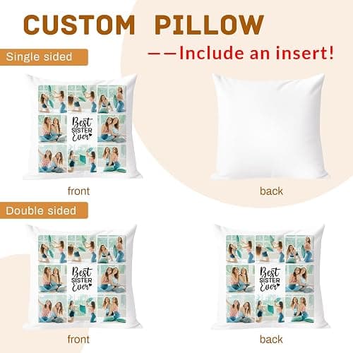 Ueedklaayy Custom Pillow with Picture & Text - Include Insert, Personalized Photo Pillow Double-Sided Printing | 5 Sizes & 10 Colors Optional, Custom Pet Memorial Gifts | Keepsake Gifts for Loved One thumbnail 7