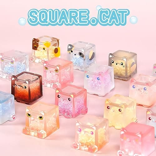 Glow in The Dark Figure, Square Cat Series Blind Box (5 Figures per Box) Random Style Action Figure Cute Blind Bag Collectible Toys - Mini Figures Mystery Box for Cat Lovers Birthday Gift & Desk Decor thumbnail 4