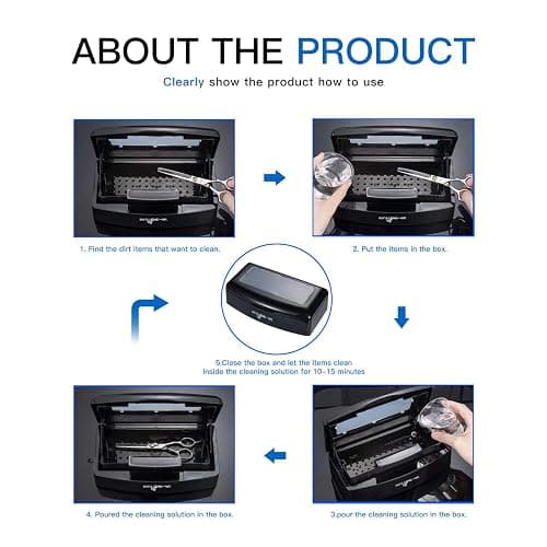 Machine-Ya Plastic Sterilizing Tray,sterilization box,nail art tool sterilizer tray, Sterilizer Tray Box Nail Art Salon Sterilizing Too（black） thumbnail 4