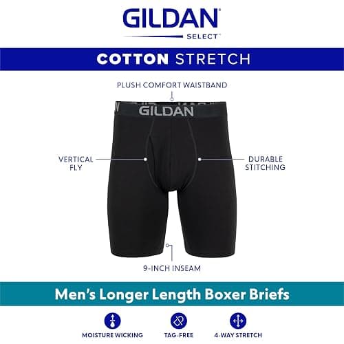 Gildan Men's Underwear Cotton Stretch Boxer Briefs, Multipack thumbnail 3