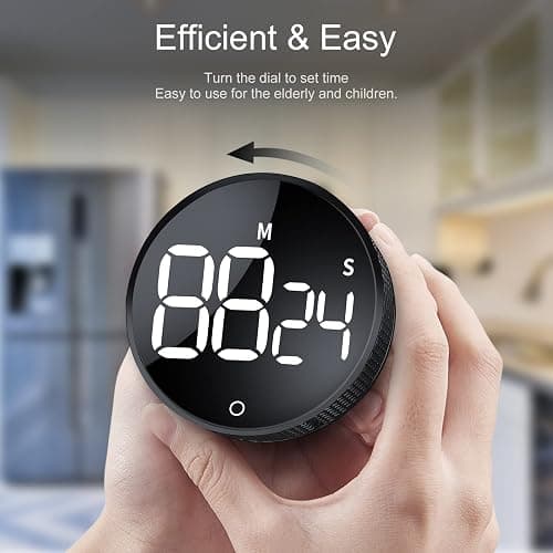 AVINIA Digital Kitchen Timers, Visual timers Large LED Display Magnetic Countdown Countup Timer for Classroom Cooking Fitness Baking Studying Teaching, Easy for Kids and Seniors Black thumbnail 3