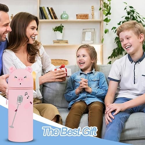 GDFJBG Kawaii, Estuche Escolar de Silicona Blanda 2 en 1, Diseño de Dinosaurio Extensible con Forma Moldeada Portalápices de Mesa, Cremallera, Forma Moldeada (Cerdito) thumbnail 8