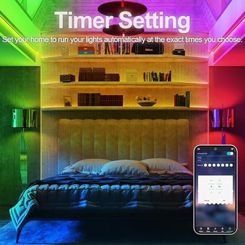 LED Strip Lights 30m, RGB Bluetooth Ultra-Long LED Light with Remote, Music Sync, Smart App Control, Colorful LED Lights Strip for Bedroom, Home, Party, Bar (2x15m) - 30M thumbnail 4