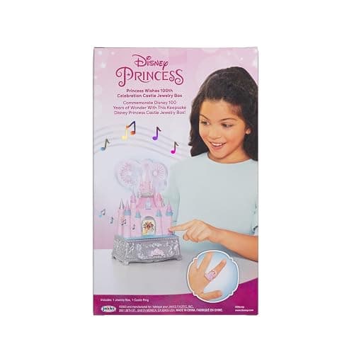 Disney Princess Jewelry Box for Girls Princess Castle Keepsake Jewelry Box with Music & Firework-Like Light Show, Plays Song “A Dream Is a Wish Your Heart Makes” thumbnail 7