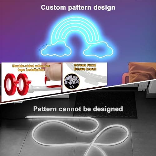 Cozylady RGB Neon LED Rope Lights, Waterproof Bluetooth APP Remote Control Music Sync Strip Lights, 24V Flexible DIY Silicone Light for Bedroom Home Indoor Outdoor Decor (15M/50Ft) thumbnail 4