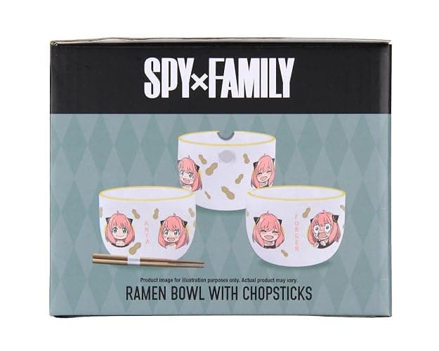 JUST FUNKY Spy x Family Anime Manga Many Faces Of Anya Ramen Bowl Bundle with Soup Bowl, Bamboo Chopsticks Set thumbnail 6