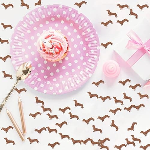 Dachshund Confetti, Puppy Birthday Party Supplies, Pet Dog Paper Cut Out, Dachshund Table Confetti for Baby Shower, Pet Dog Birthday Party Table Decoration thumbnail 2