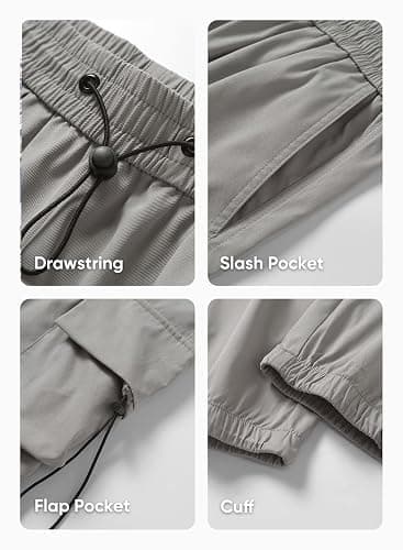 JMIERR Men's Baggy Cargo Pants Trendy Casual Parachute Pant Loose Fit Harem Joggers with Pockets for Streetwear thumbnail 4