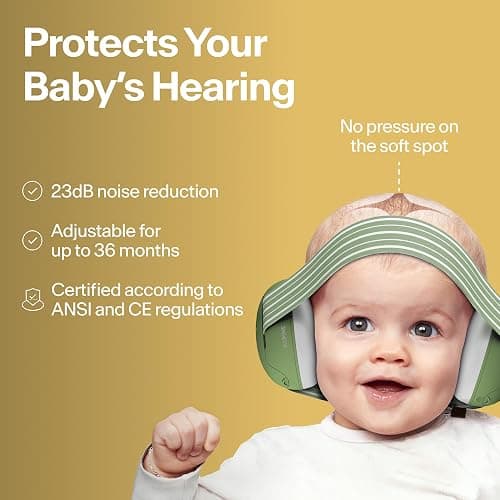 Alpine Muffy Baby Ear Protection for Babies and Toddlers up to 36 Months - CE & ANSI Certified - Noise Reduction Earmuffs - Comfortable Baby Headphones Against Hearing Damage & Improves Sleep - Yellow thumbnail 2