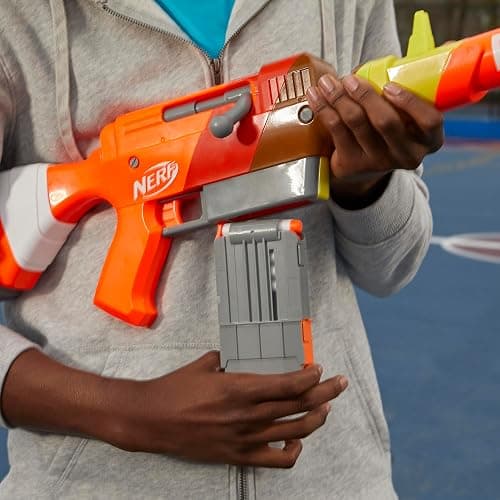 Nerf Fortnite HR Dart Blaster, Ruff Wrap Design, 6-Dart Elite Clip, 6 Nerf Elite Darts, Rotating Bolt Action, Detachable Barrel thumbnail 4
