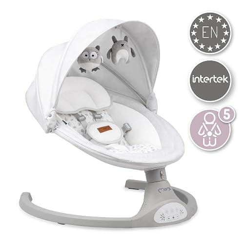 MoMi KENANI Transat balancelle jusqu’à 9 kg, pliable, télécommande et Bluetooth pour smartphone, alimentation piles et secteur, harnais de sécurité 5 points, pare-soleil, moustiquaire thumbnail 33