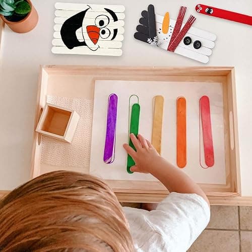 WISYOK 60 Pcs Wood Craft Sticks 5.9 Inch, Ice Cream Sticks, Wooden Jumbo Sticks, Popsicle Sticks, Ideal for Building Model, Kids Handicraft, and Creating Craft Projects - 60PCS thumbnail 6