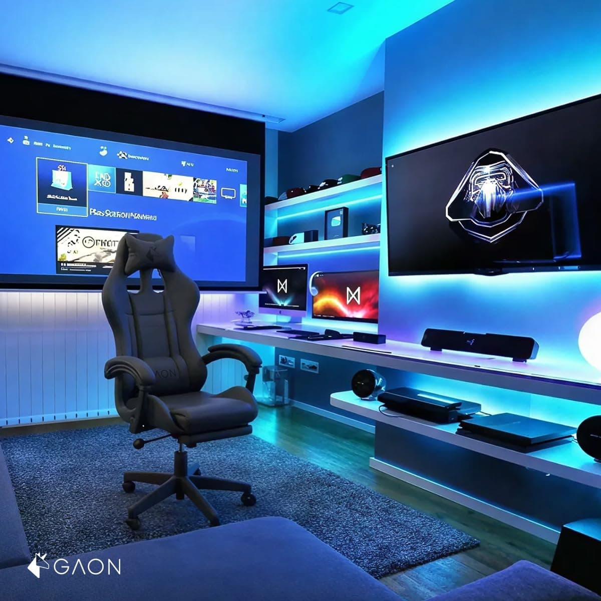 Silla Gamer Ergomomica con Reposapies Abatible de Altura Ajustable con Soporte Lumbar Acolchado para Espacios Gamer Escritorio o Oficina + Kit de Almohadillas thumbnail 2