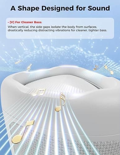 BolaButty Bluetooth Speaker with HD Sound, Portable Wireless, IPX5 Waterproof, Up to 20H Playtime, TWS Pairing, BT5.3, for Home/Party/Outdoor/Beach, Electronic Gadgets, Birthday Gift (White) thumbnail 9