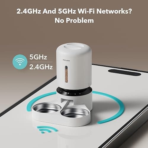 PETLIBRO 5L Automatic Cat Feeder for 2 Cats, 5G&2.4G Wi-Fi Programmable Cat Food Dispenser with Dual Stainless Steel Bowls, Airtight Lock Fresh Technology, Low Food Sensor thumbnail 5