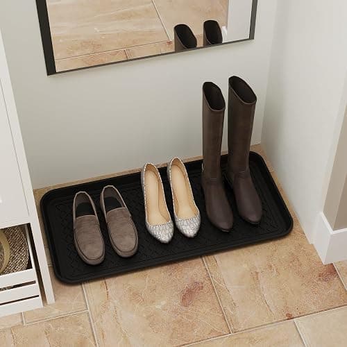 Ottomanson 15" x 30" Multi-Purpose Boot Tray – Waterproof Shoe & Pet Feeding Spill Tray, Litter Box & Pee Pad Holder, Painting & Planting Mat, 1.2" Raised Edge Floor Protection thumbnail 2