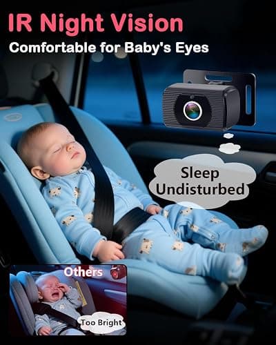 Rohent Dual Baby Car Camera for 2-Kids: 6.9'' HD Split Screen 1080P | Auto Brightness Backseat Camera for Twins Infrared Night Vision - 360° Adjustable USB Easy Setup Ideal for SUVs Minivans thumbnail 5