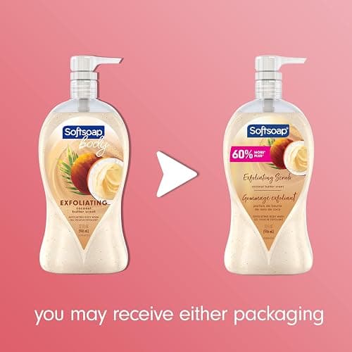 Softsoap Body Wash Pump, Coconut Butter Scrub, Exfoliating Body Wash, 32 Ounce (Pack of 1), WHITE (Package May Vary) - Coconut Scrub - 32 Fl Oz (Pack of 1) thumbnail 2