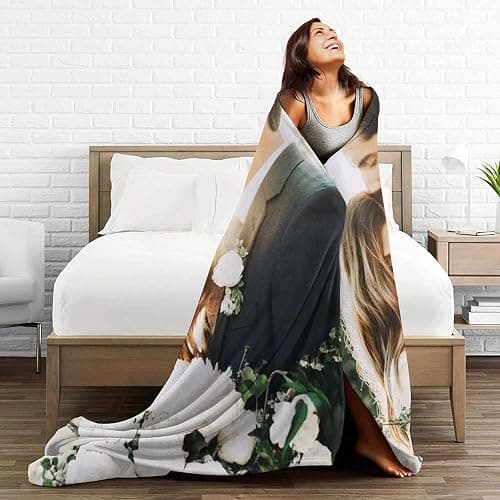 QETXVI Custom Blanket with Photos Text Customized Blanket Personalized Flannel Throw Blankets for Adult Kid Birthday Christmas Halloween Fathers Mothers Valentines Gift - 40"x 50" thumbnail 5