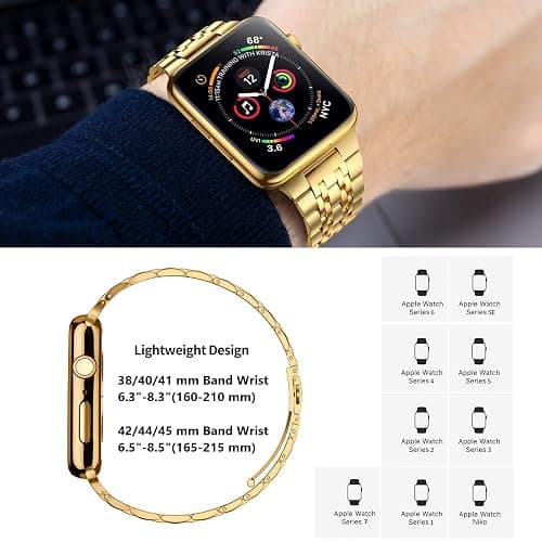 MioHHR Compatible with Apple Watch band 38mm/40mm/41mm/42mm/44mm/45mm/46mm, Solid Stainless Steel Metal Strap for iWatch Series 11/10/SE/9/8/7/6/5/4/3/2/1 Men and Women thumbnail 4