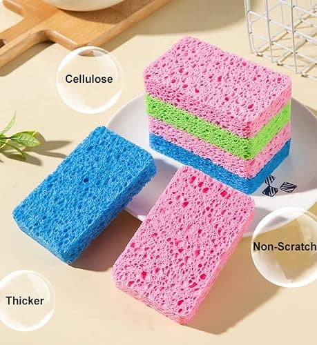 METUUTER 12-Count Kitchen Sponges- Compressed Cellulose Sponges Non-Scratch Natural Dish Sponge for Kitchen Bathroom Cars, Funny Cut-Outs DIY for Kids thumbnail 3