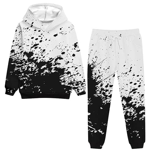 Belovecol Boys Hoodie Pant Set 3D Print Hooded Sweatshirt Sweatpant Suit 2 Piece Clothing Set for 5-14 Years - Image 1