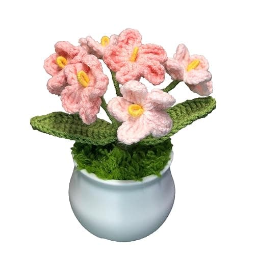 Joekaran Crochet Flowers Cute Flower for Her, Graduation Birthday Gifts for Women and Teacher, Mother, Coworkers, Valentines, Christmas, Desk Decor,Home Office Decoration(Pink Gradient Myosotis) - Image 1