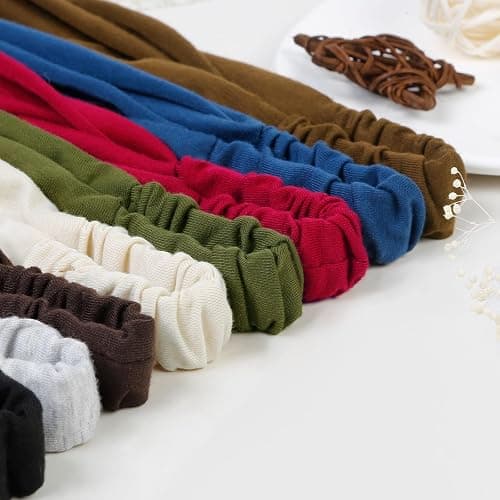 WOVOWOVO 8 Pcs Hair Scarf Headband for Women Girls Non Slip Elastic Boho Triangle Head Scarf Bandana thumbnail 9