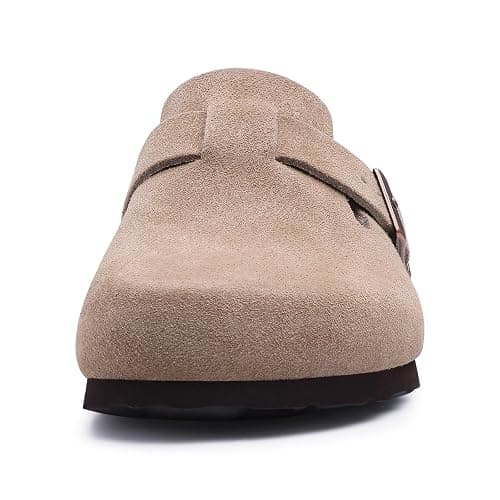 Asgard Genuine Suede Clogs for Women Men Leather Mules Arch Support Potato Shoes with Comfort Cork Footbed thumbnail 4