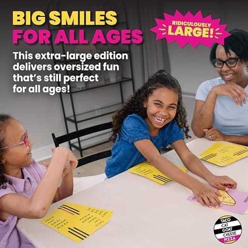 Taco Cat Goat Cheese Pizza Ridiculously Large Edition Wildly Entertaining Oversized Card Game for Family Game Night | Easy to Play 10 Min Rounds | for Kids, Teens, Adults, and Families | 2-8 Players thumbnail 3