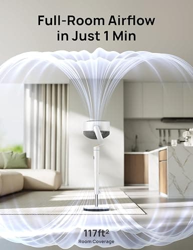 Dreo Fan for Bedroom, 120° Oscillating Standing Fan, Quiet Pedestal Fan with DC Motor, 9 Speeds, 4 modes, 20dB, 120° Manual Vertical, 37-42" Adjustable Height, 9H Timer, White thumbnail 8