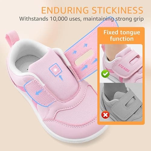 Toddler Wide Toe Box Barefoot Shoes Boys Girls Sneakers Kids Tennis Shoes Preschool Non Slip Lightweight Comfortable First Walking Shoes Running Outdoor Activities thumbnail 8