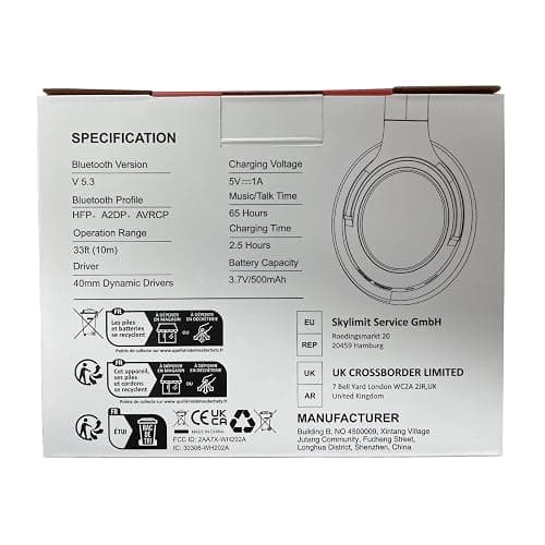 BERIBES Bluetooth Headphones Over Ear, 65H Playtime and 6 EQ Music Modes Wireless Headphones with Microphone, HiFi Stereo Foldable Lightweight Headset, Deep Bass for Home Office Cellphone PC Ect. thumbnail 8
