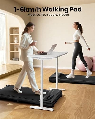 YIMUYIMU Walking Pad Treadmill, 6km/h Under Desk Treadmill for Home, 2.5HP Quiet Portable Electric Running Pad, Office Mini Walking Machine, 300LBS Capacity, Remote & LED Display, No Assembly thumbnail 6