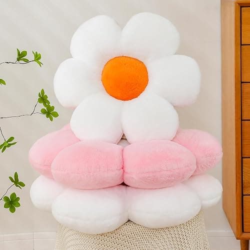 CANGHI Flower Pillow,Pink 15.7" Decorative Throw,Daisy Pillow | Soft plush daisy cushion with PP cotton filling, cute aesthetic decor for sofa, couch, bed, bedroom, living room thumbnail 5