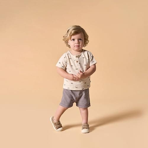 Modern Moments by Gerber Baby Boys' 2-piece Short-sleeve Henley Shirt and Short Set thumbnail 5