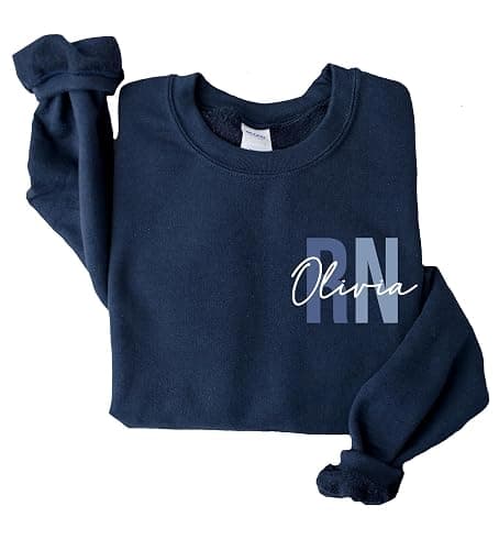Custom Nurse Sweatshirt RN Sweatshirt Nurse Graduation Gifts for Nurses Week Gifts Nurse Sweatshirts for Women Personalized Registered Nurse Sweatshirt RN Hoodies for Nurses - Image 1
