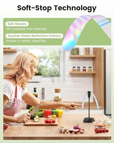 Edvision 4Pack Food Fan for Table, AA Battery Powered, Portable Fan with Flexible Gooseneck and Soft Blades, Soundless Table Fan for BBQ, Picnic, Party, Patio (Non-rechargeable,Black) thumbnail 4