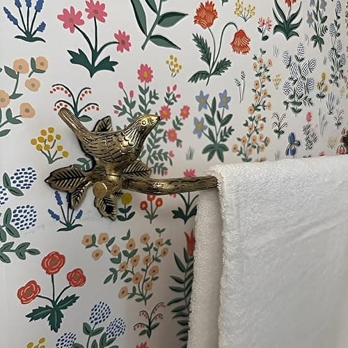 STYLENT Decor Solid Brass Bird Antique Towel Rod Bathroom Accessories Retro Hardware Bird Towel Bar Wall Mounted Towel Holder Vintage (Brass Antique) - Brass Antique