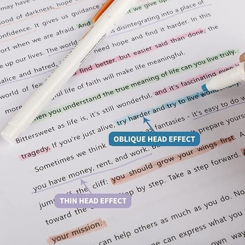 Highlighter Pens Collection Set, Pastel Highlighters,Double Ended Highlighter, Broad and Fine Tips,Warm Assorted Colours,Pack of 15 thumbnail 6