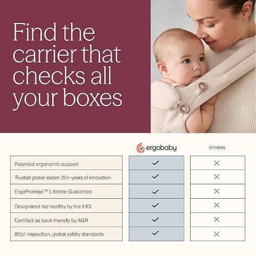 Ergobaby Upsie Sling Baby Carrier for Babies and Toddlers 6-48 Months (17-45 lbs) - 2-Position Ergonomic Baby Carrier with Front Storage Pocket, Hip-Healthy Positioning - Natural Beige thumbnail 7