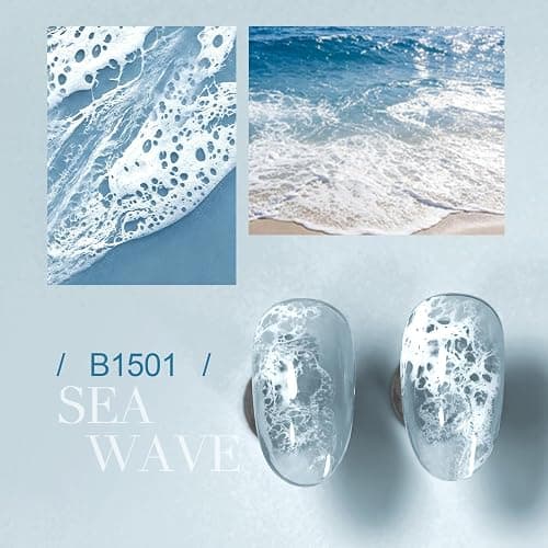 JODSONE Ocean Wave Blooming Gel Nail Polish,16.5ml Wave White Blooming Liquid for Spreading Effect Wave,High Fluidity Wave Textures for Ocean Wave Nail Art,DIY Nail Art Design thumbnail 2