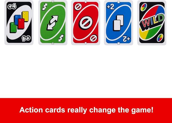 Mattel Games UNO Card Game for Kid, Adult & Family Nights & Parties, Travel & Vacations, Color Blind Accessible & Customizable Deck (Amazon Exclusive) thumbnail 5