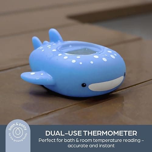 Dreambaby Whale Shark USB Rechargeable Baby Bath Thermometer - Instant Read, Digital Room and Baby Bathtub Water Fun Floating Toy - Newborn Must-Have thumbnail 4