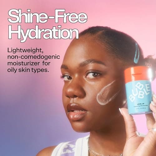 Bubble Skincare Level Up Gel Face Moisturizer for Oily Skin -Travel Size Lightweight Gel Moisturizer, Balancing + Hydrating Face Lotion with Niacinamide + Zinc to Improve Texture + Reduce Shine (50ml) thumbnail 4
